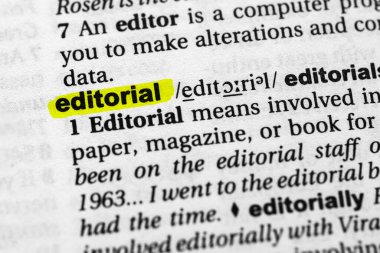 Vurgulanmış kelime editör kavramı ve anlamı.