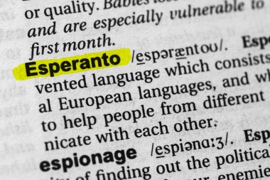 Highlighted word esperanto concept and meaning clipart
