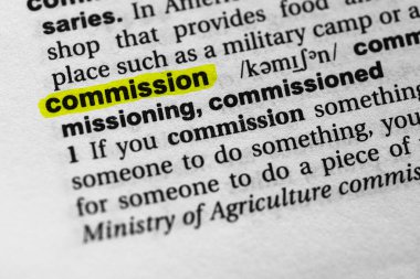 Vurgulanmış kelime komisyon kavramı ve anlamı
