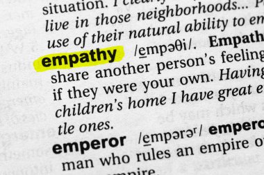 Vurgulanmış kelime empati kavramı ve anlamı.