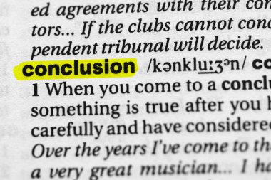 Vurgulanmış kelime sonuç kavramı ve anlamı