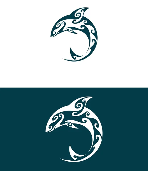 Delfín abstracto. Ilustración vectorial — Vector de stock