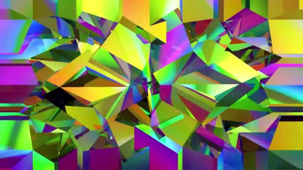 Render Colorful Abstract Looped Animation Geometric Forms Shapes Transformed — Stock Video