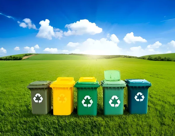 recycle waste concept with recycling symbol