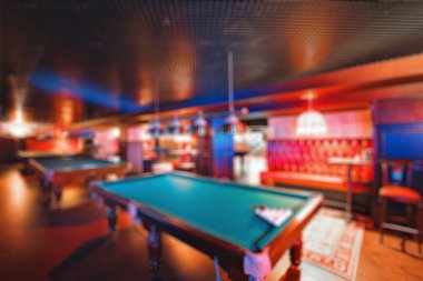 soyut bulanıklık. yeni ve modern Bilardo iç gece zamanında