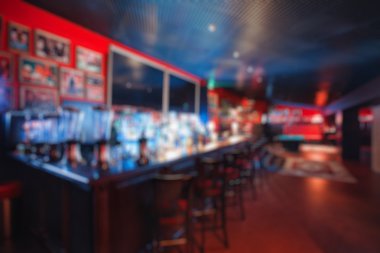 Görüntü geçmişi soyut Bokeh ışıklandırması olan bir kafeterya ya ya da kafeterya. Montaj ürünü görüntüsü yaratmak için