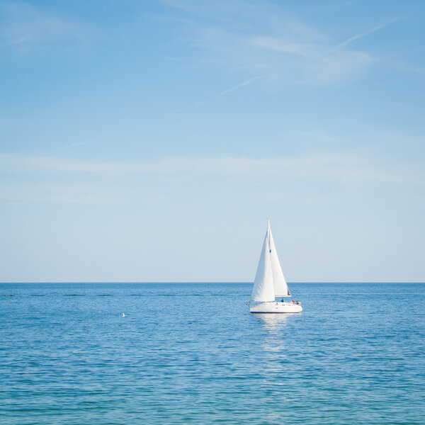 Yacht drifting in the sea