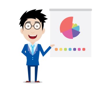 İşadamı çizgi film karakteri sunumlar