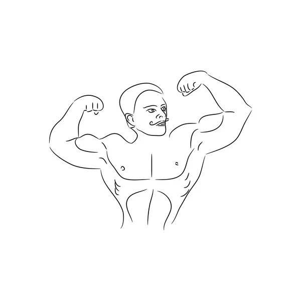 Illustration de bodybuilder isolé — Image vectorielle