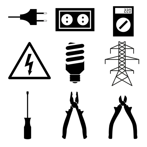 Electric icon set — Stock Vector