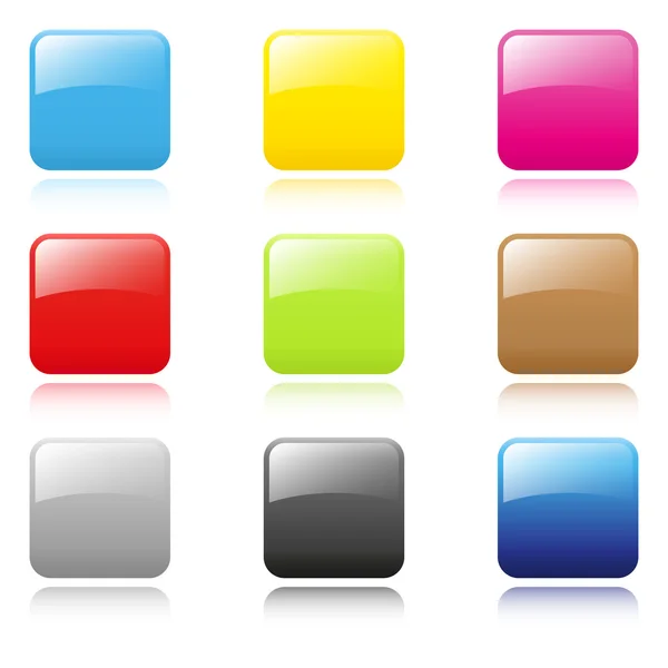 Set of square web buttons — Stock Vector