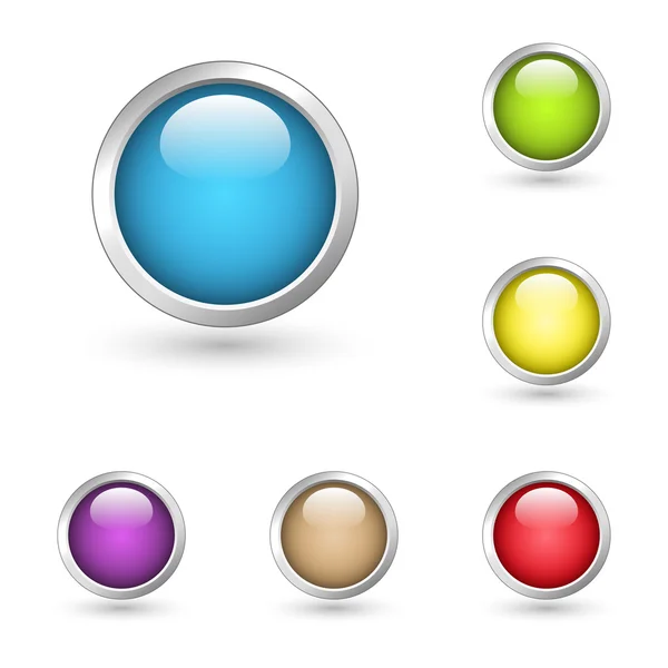 Set of round web buttons — Stock Vector