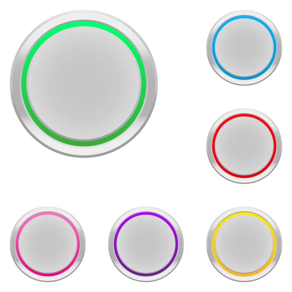 Set of round web buttons — Stock Vector