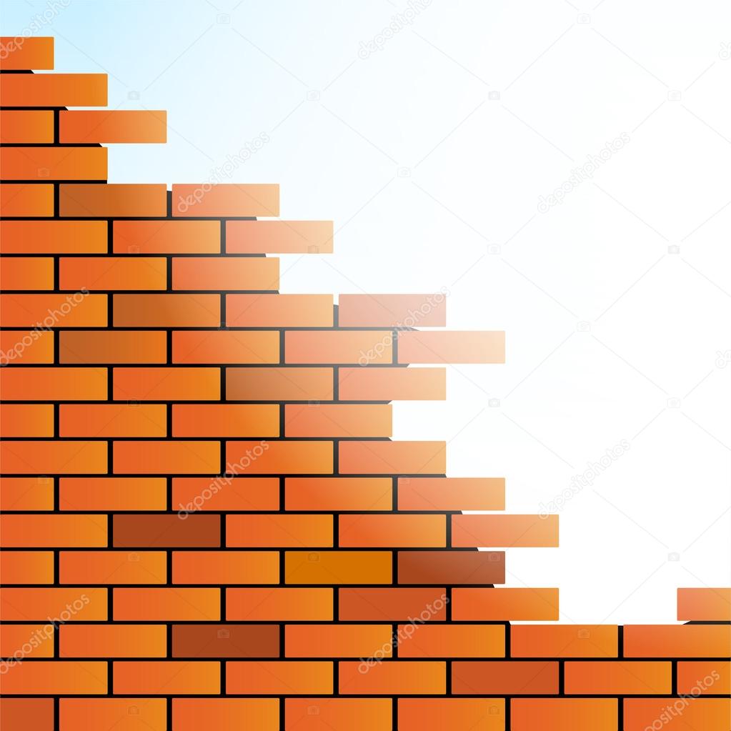 Broken Brick Wall Stock Vector Warlockf01094047 Yandex