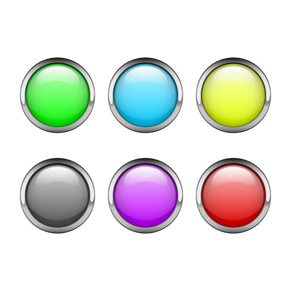 Set of round web buttons