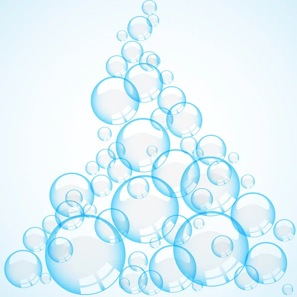 Blue bubbles on white — Stock Vector