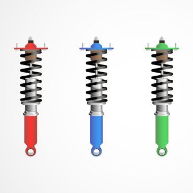 Renkli coilovers kümesi