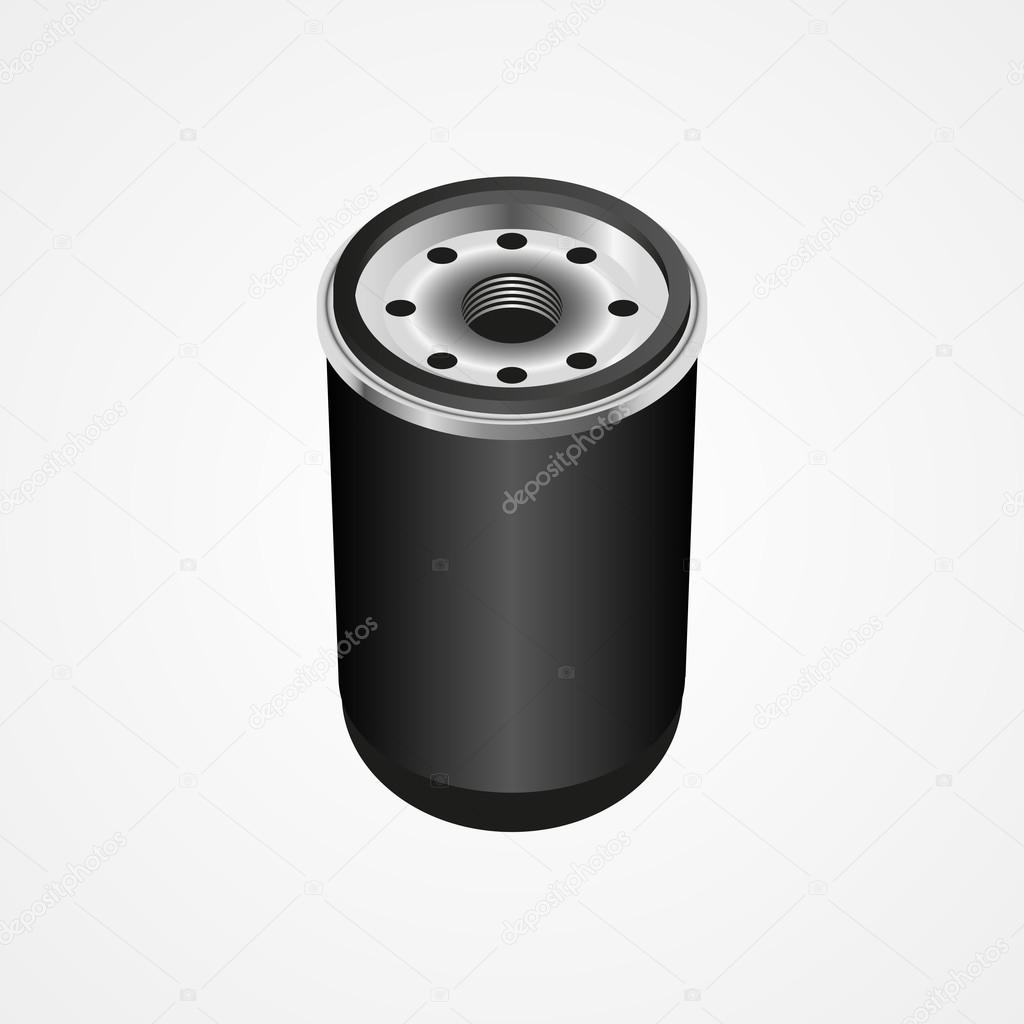 Black oil filter, vector illustration