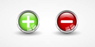 Web düğmeleri ile artı ve eksi