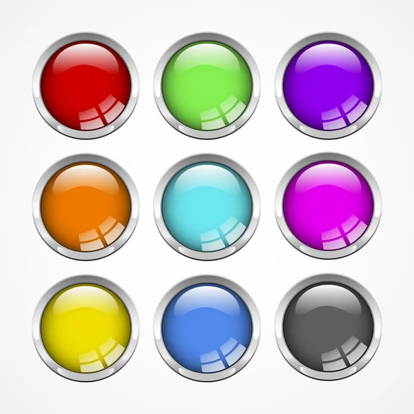 Conjunto de botones web de colores — Vector de stock