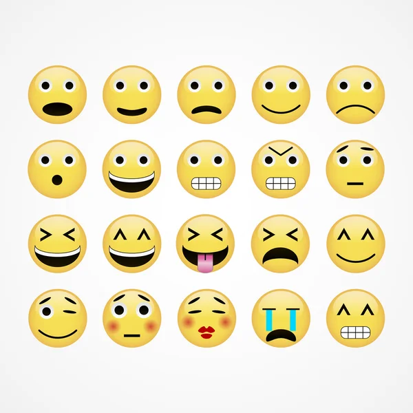 Emoční tvář ikony — Stockový vektor