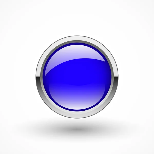 Botón azul redondo — Vector de stock