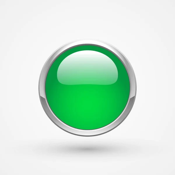 Round green web button — Stock Vector