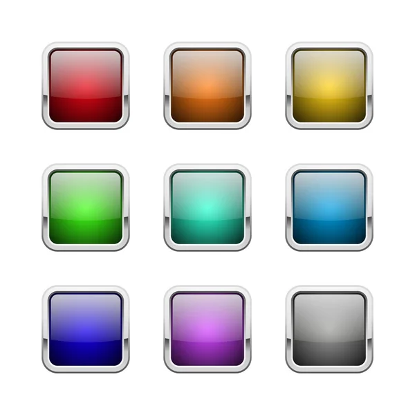 正方形ウェブのボタンのセット — ストックベクタ