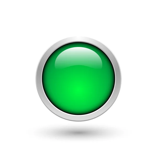 Runde grüne Web-Taste — Stockvektor