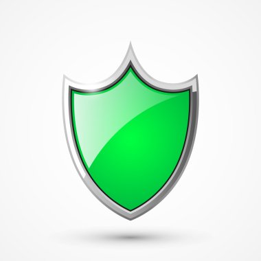 Vektör yeşil kalkan çizim