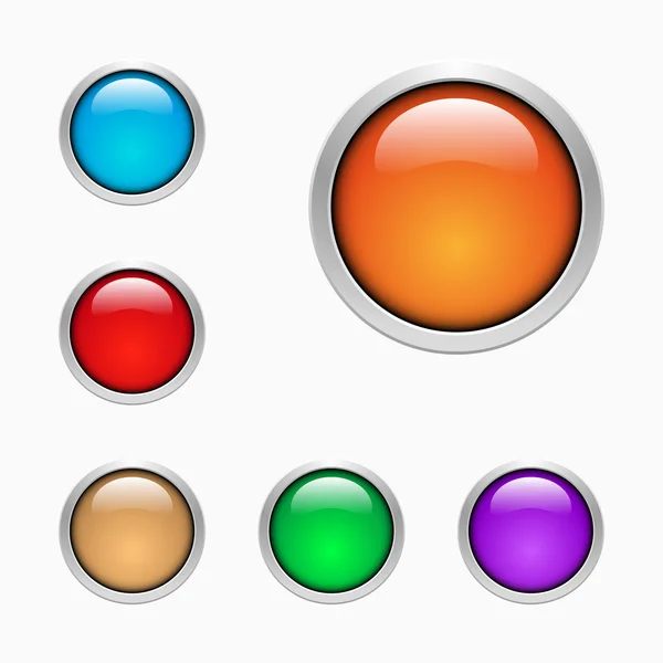 Set of colored web buttons — Stock Vector