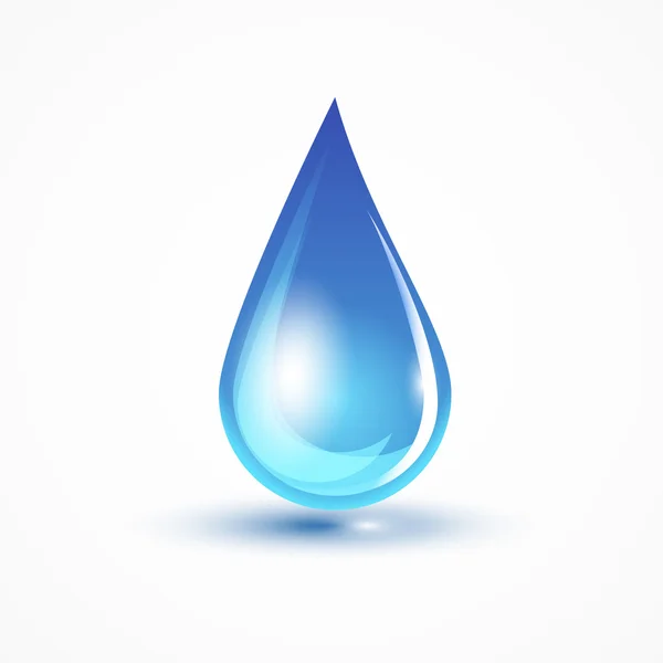 Blue water drop on white — Stock Vector