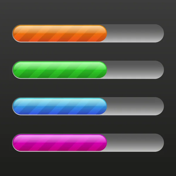 Conjunto de tiras de descarga de colores — Vector de stock