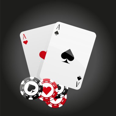  pair of aces and chips clipart