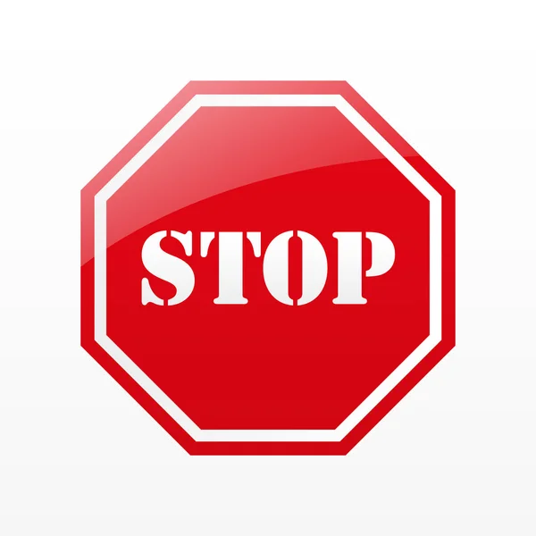 Ilustración de señal de stop rojo — Vector de stock
