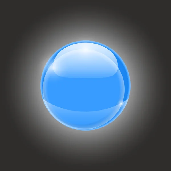 Balle brillante bleue 3d — Image vectorielle