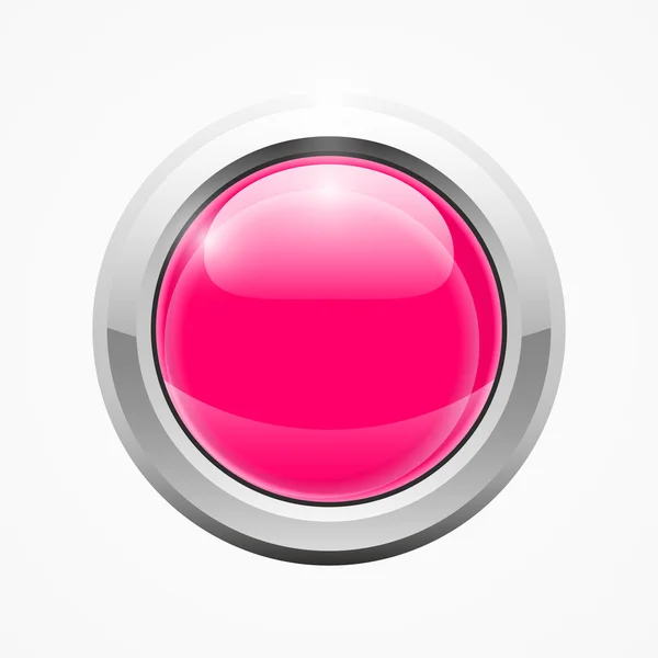 Tombol web bulat pink - Stok Vektor