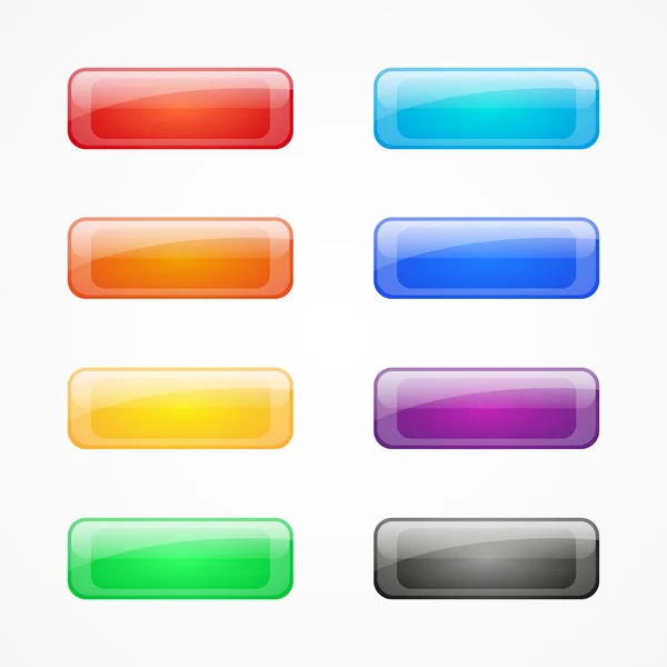 Conjunto de botões retangulares coloridos — Vetor de Stock
