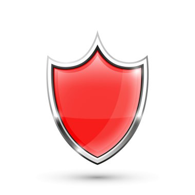 Parlak web kalkanı kırmızı elemanları ile