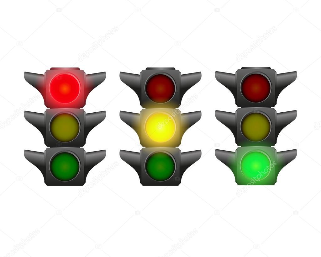 Set of traffic lights, vector design