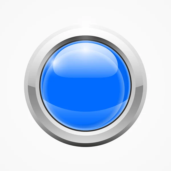 Bouton rond brillant bleu — Image vectorielle