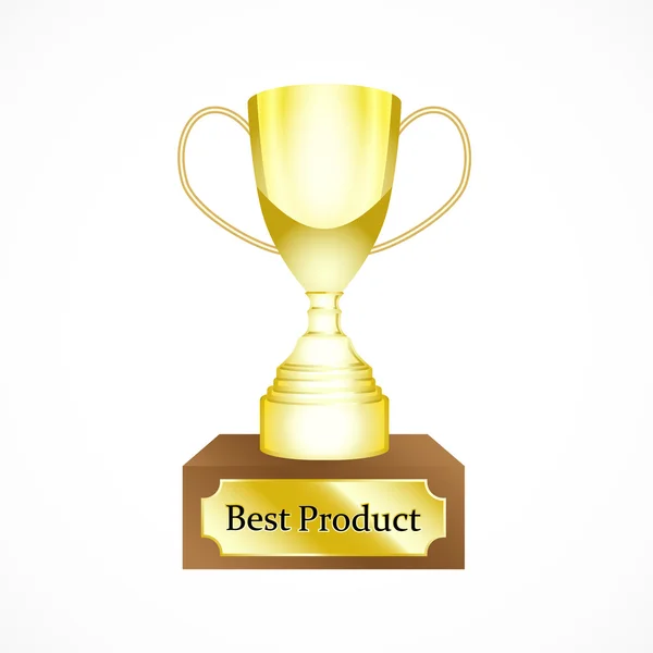 Gouden beker voor het beste product — Stockvector