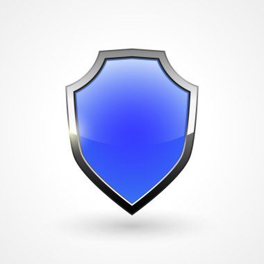 Vektör parlak mavi kalkan çizim