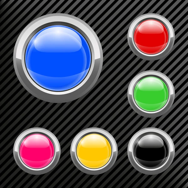 Parlak renkli web düğme kümesi — Stok Vektör