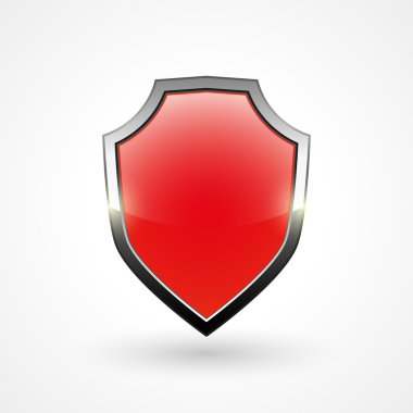 Kırmızı parlak web kalkanı ile metal öğeleri