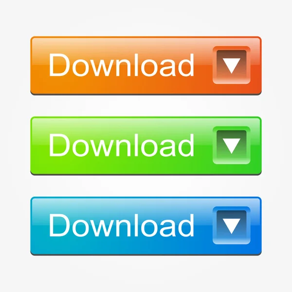 Set gekleurde download buttons — Stockvector