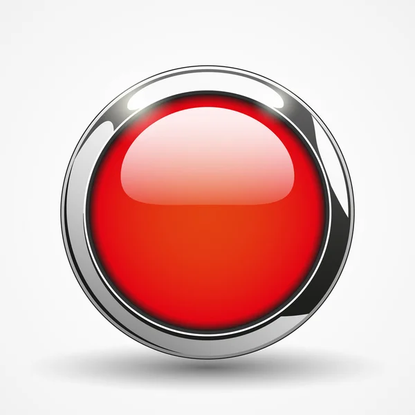 Red brilliant round web button — Stock Vector