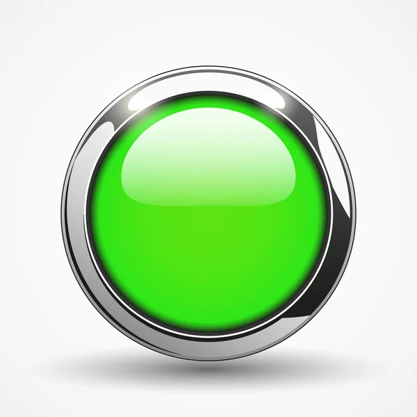 Grüne brillante runde Web-Taste — Stockvektor