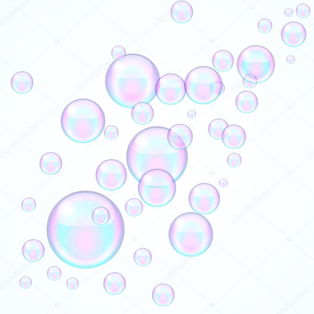 Tapis de bain Transparent bulles de savon photo illustration réaliste