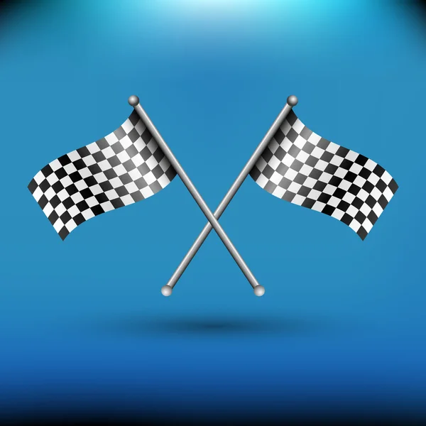 Two racing flags on blue background — Stock Vector